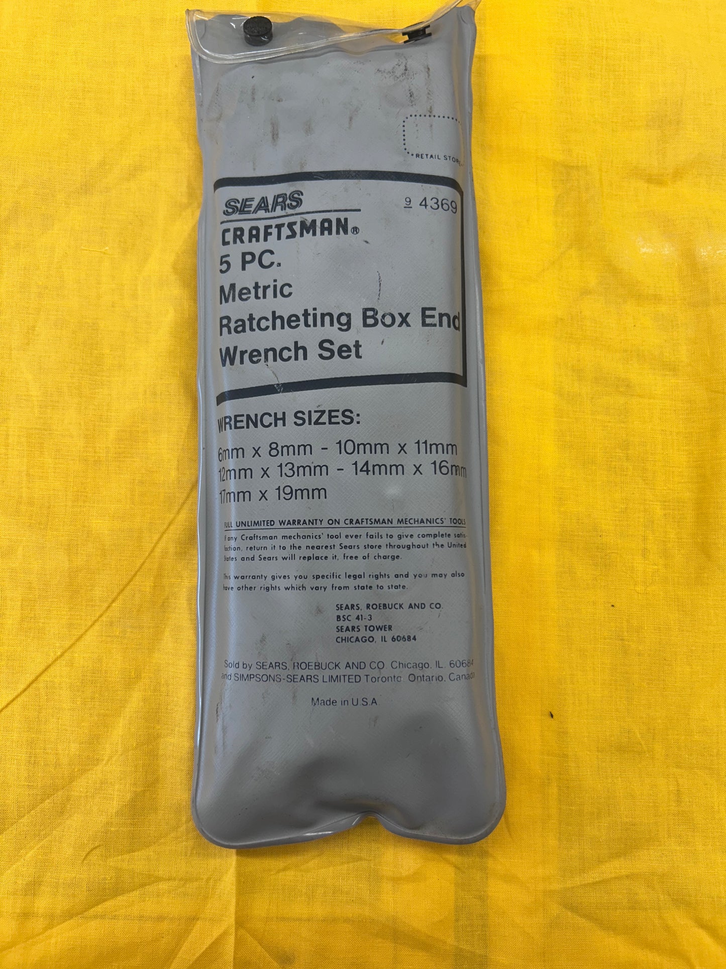 Vintage Craftsman 5-piece Metric Box End Ratcheting Wrench Set #94369