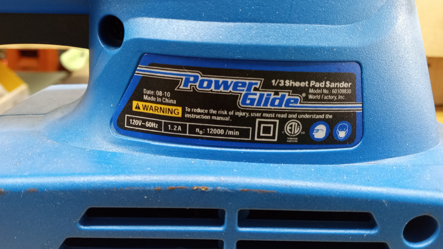 Power Glide 1/3 Sheet Pad Sander (bag not included) USED