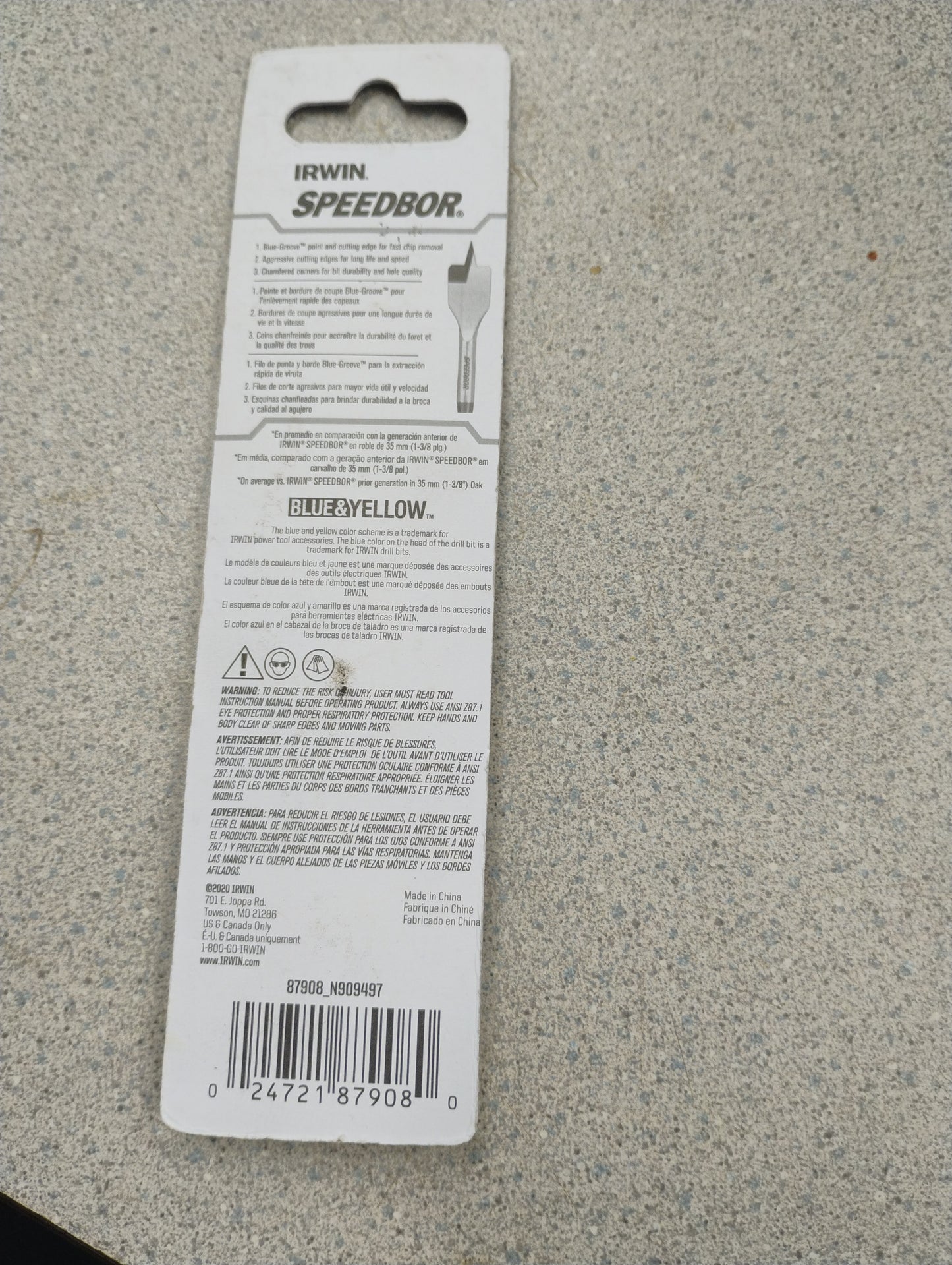 IRWIN SPEEDBOR /2" SPADE BIT #87908