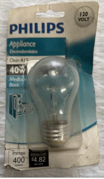 Philips Kitchen Appliance 120V Clear A15 Medium Base Light Bulb 40W